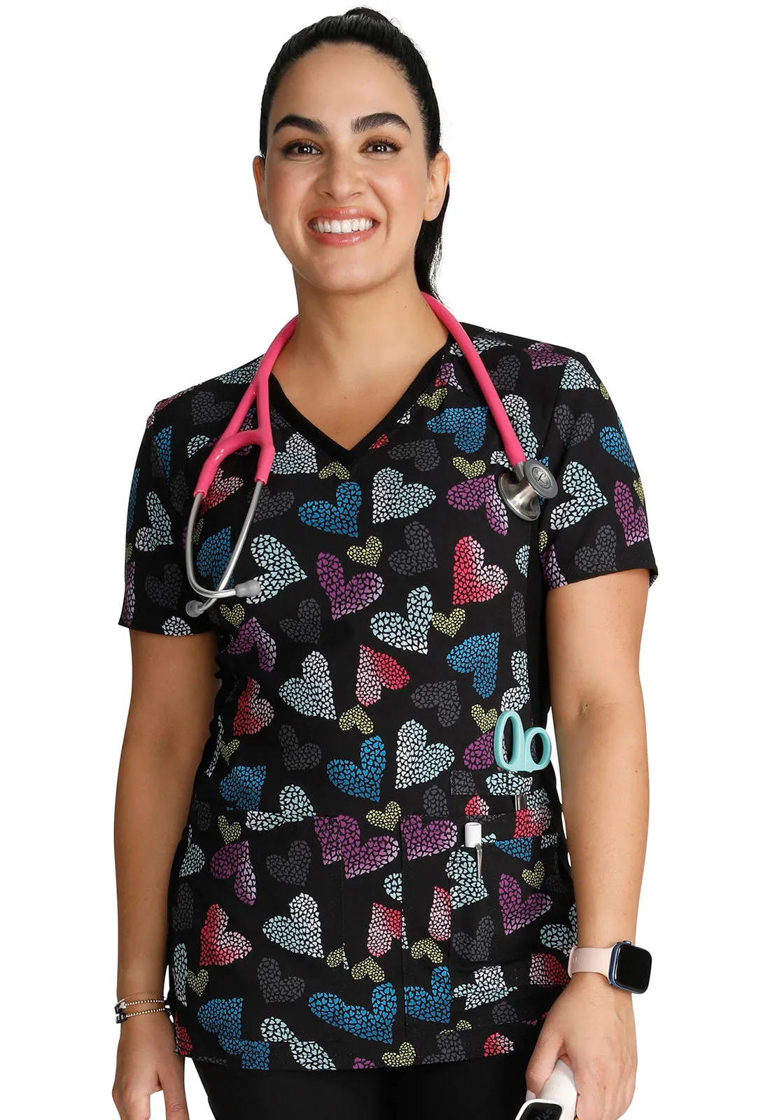 Iflex - Women's V-Neck Knit Panel Top