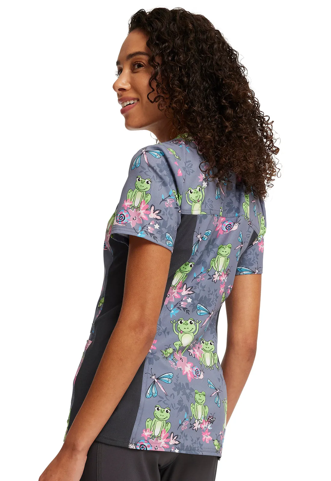 Iflex - Women's V-Neck Knit Panel Top