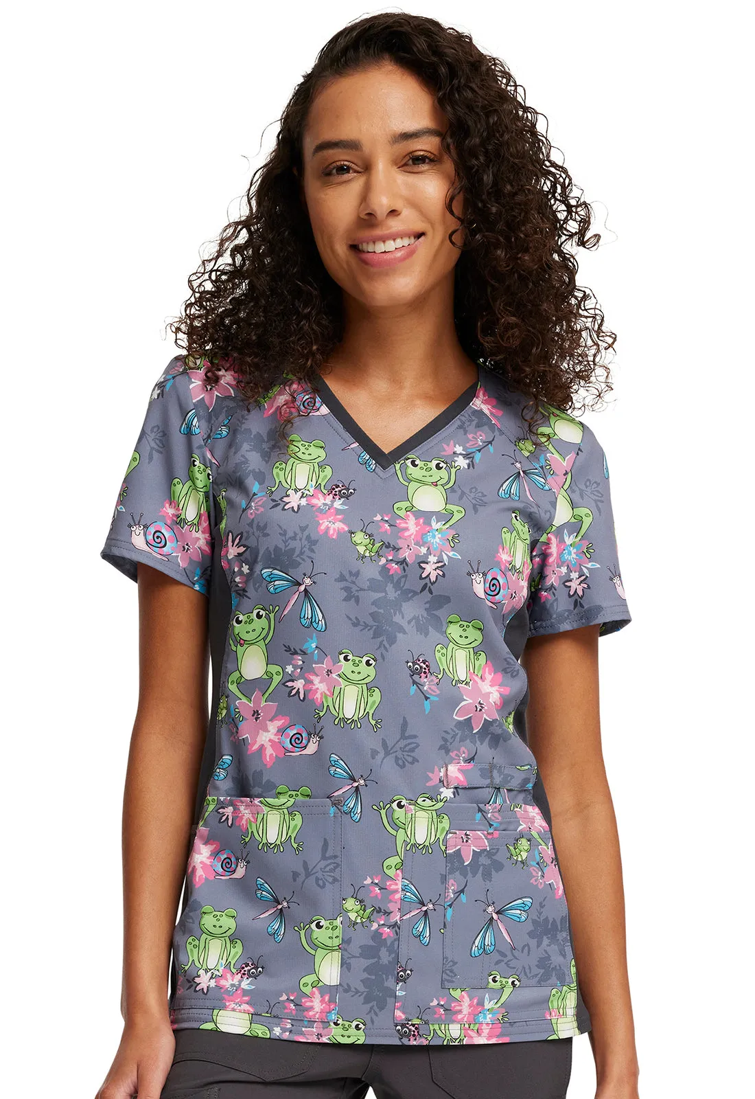 Iflex - Women's V-Neck Knit Panel Top
