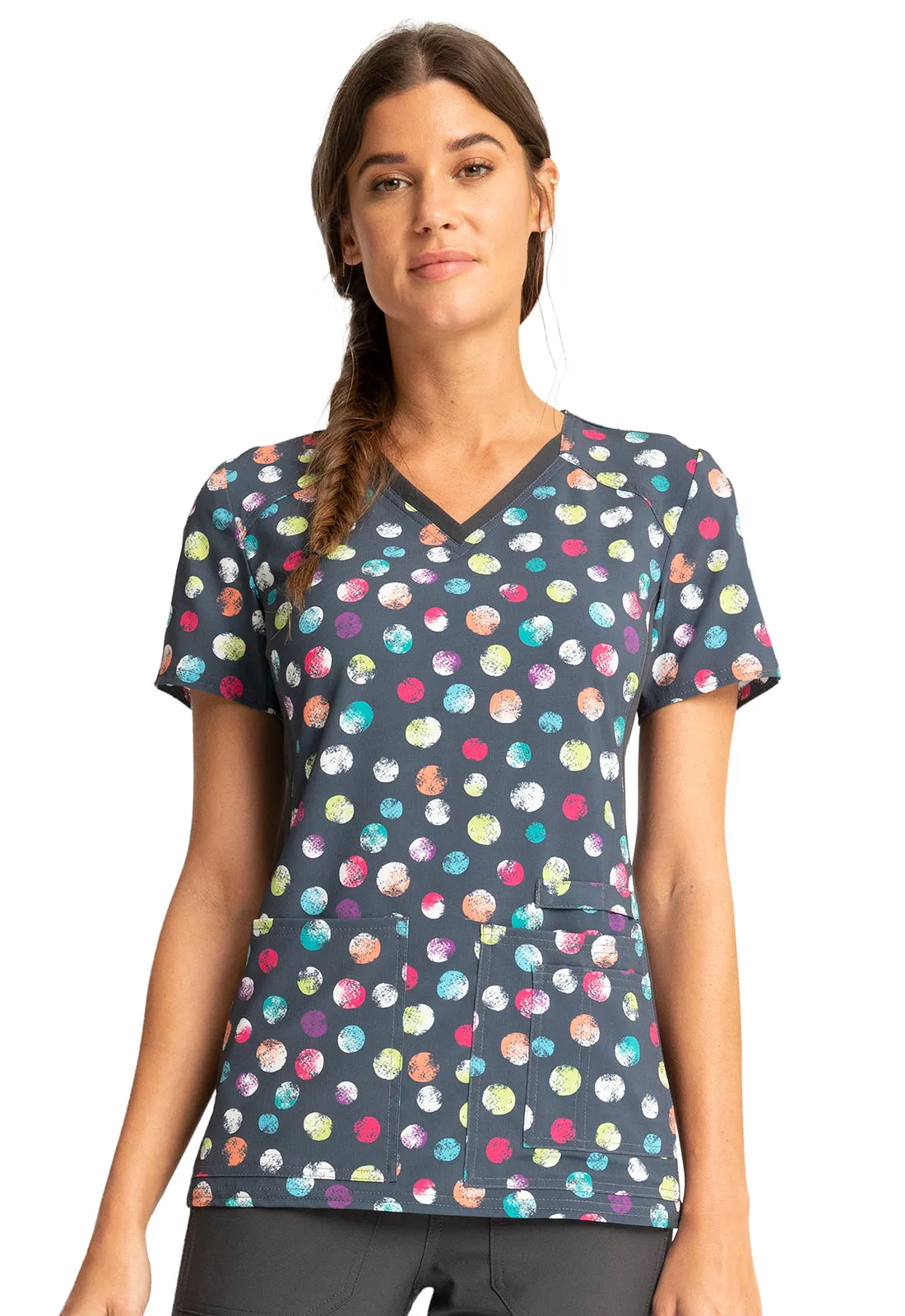 Iflex - Women's V-Neck Knit Panel Top