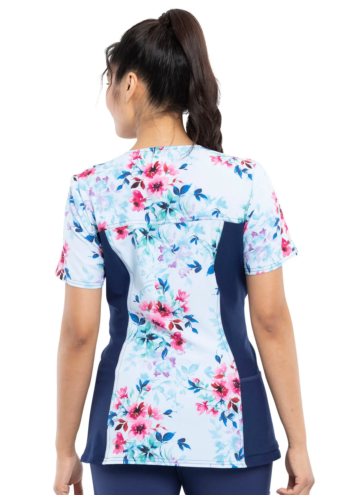 Iflex - Women's V-Neck Knit Panel Top