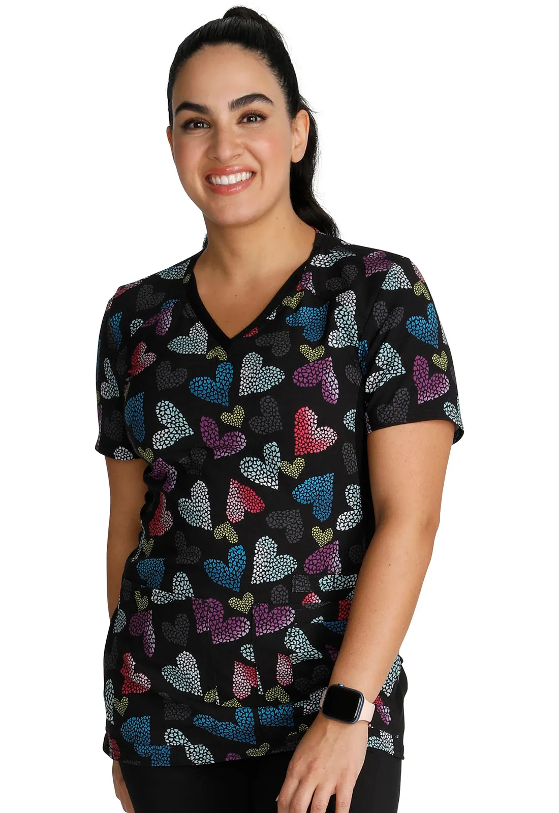 Iflex - Women's V-Neck Knit Panel Top