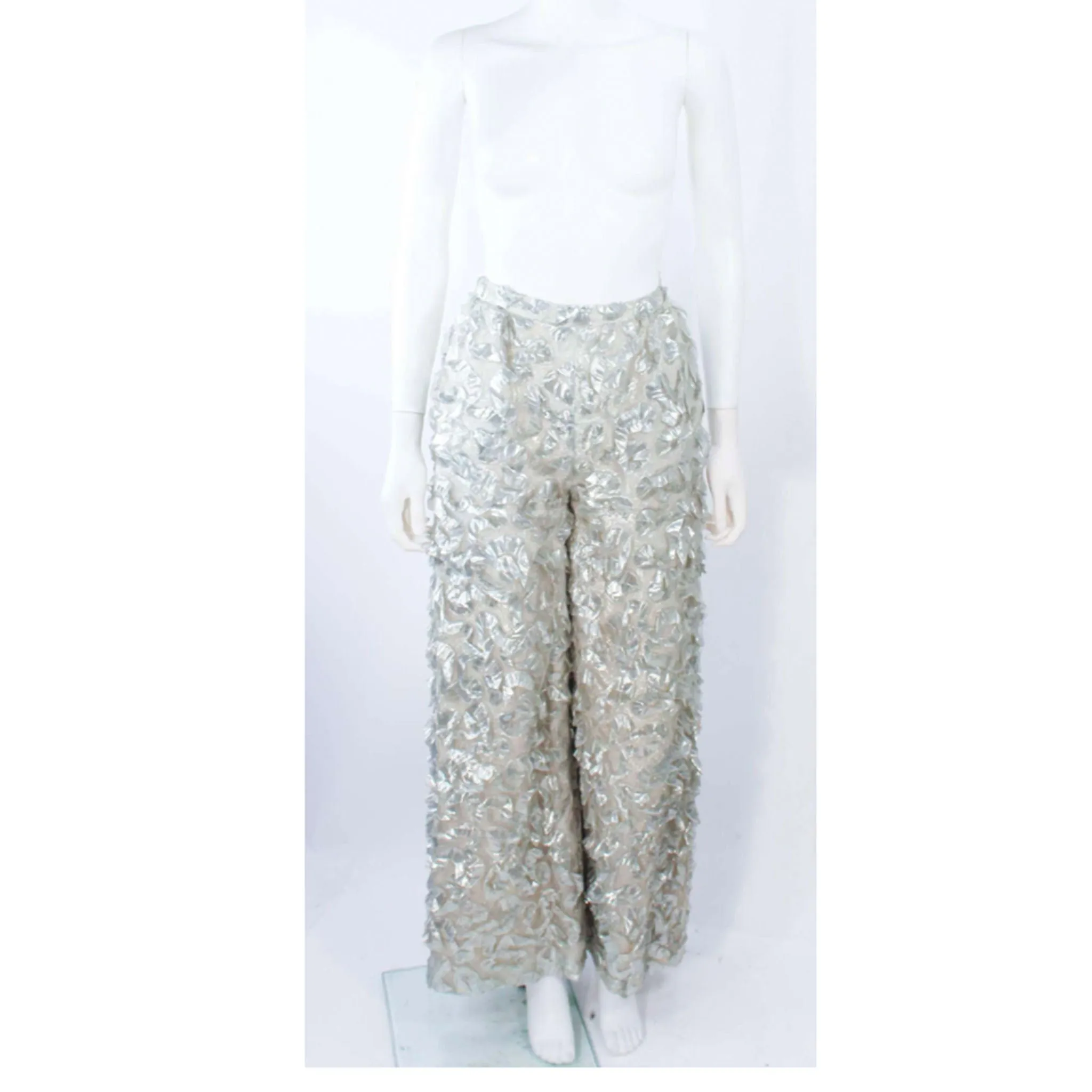 JAMES GALANOS 1960s 3 pc Silver Metallic Ensemble