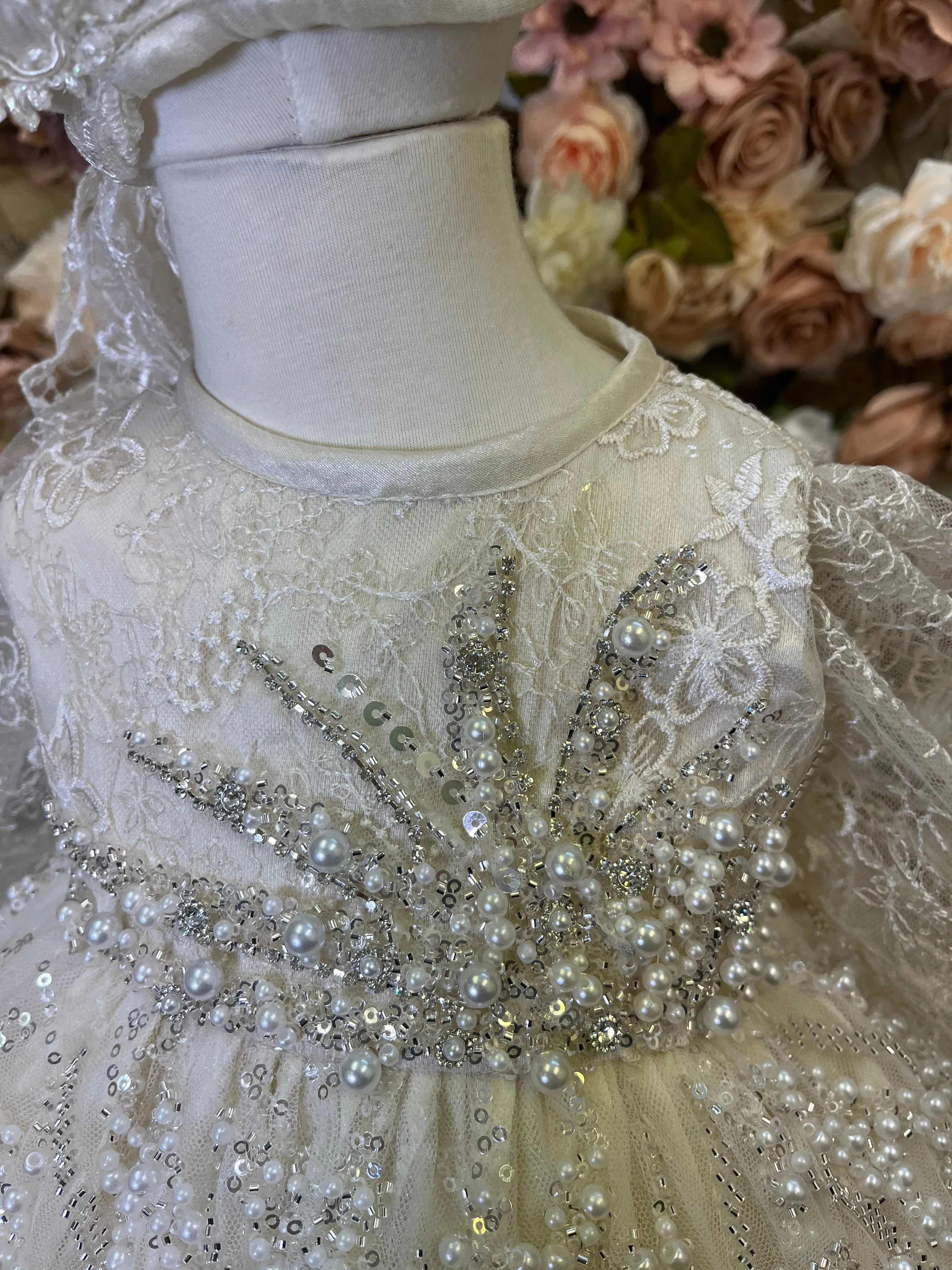 JAZMIN BAPTISM DRESS IN CHAMPAGNE