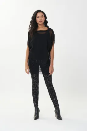 Joseph Ribkoff Pant 223248-BS Black/Silver