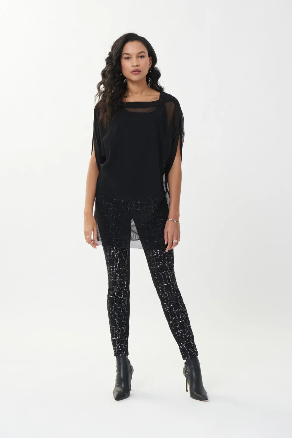 Joseph Ribkoff Pant 223248-BS Black/Silver