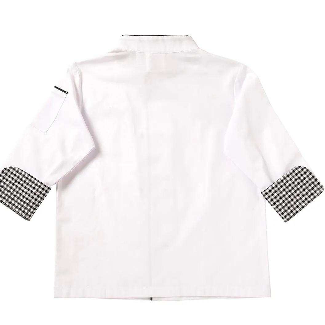 JR CHEF JACKET & HAT WITH CHECKERED TRIM