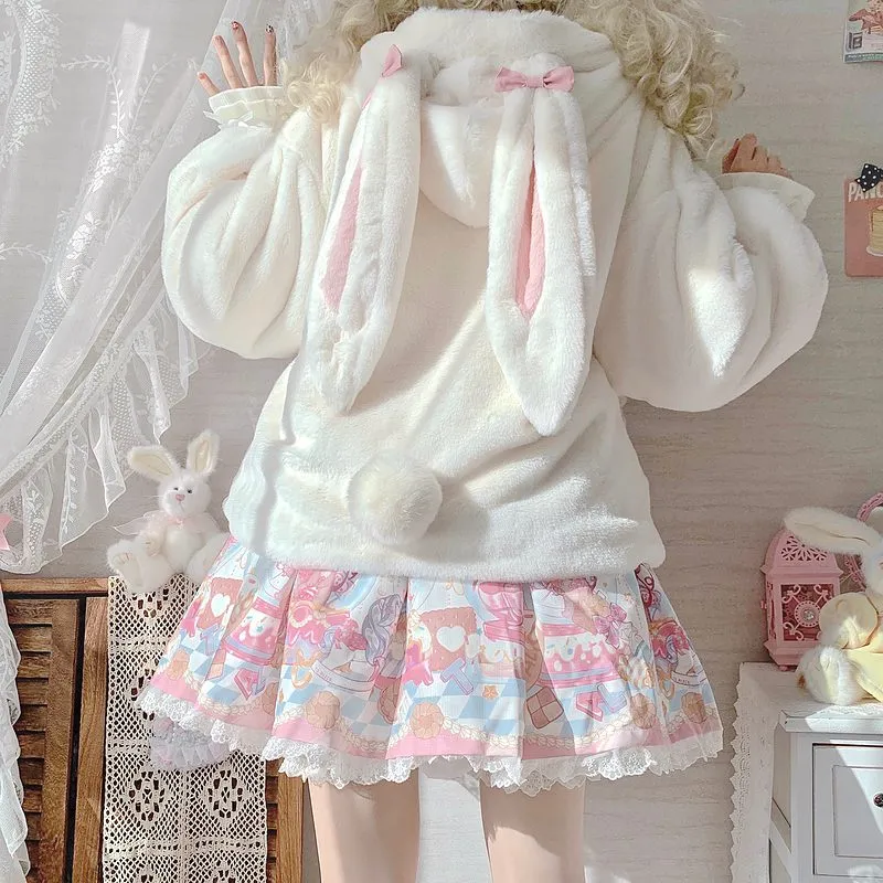 Kawaii Lolita Rabbit Ears Plush Coat