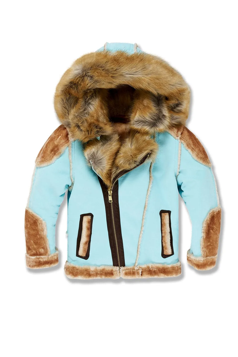 Kids El Jefe Shearling Moto Jacket (Egg Shell Blue)
