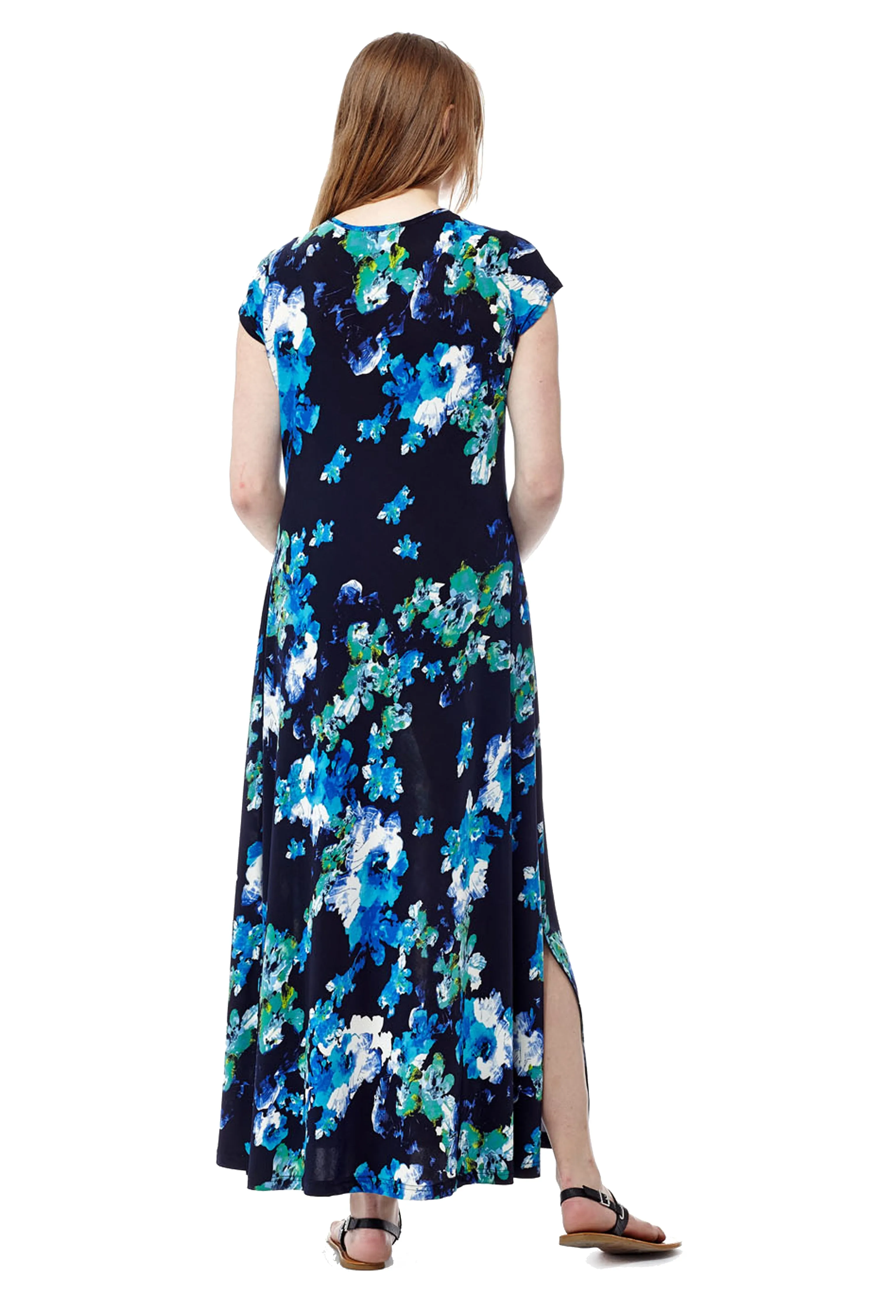 La Cera Watercolor Floral Maxi Dress