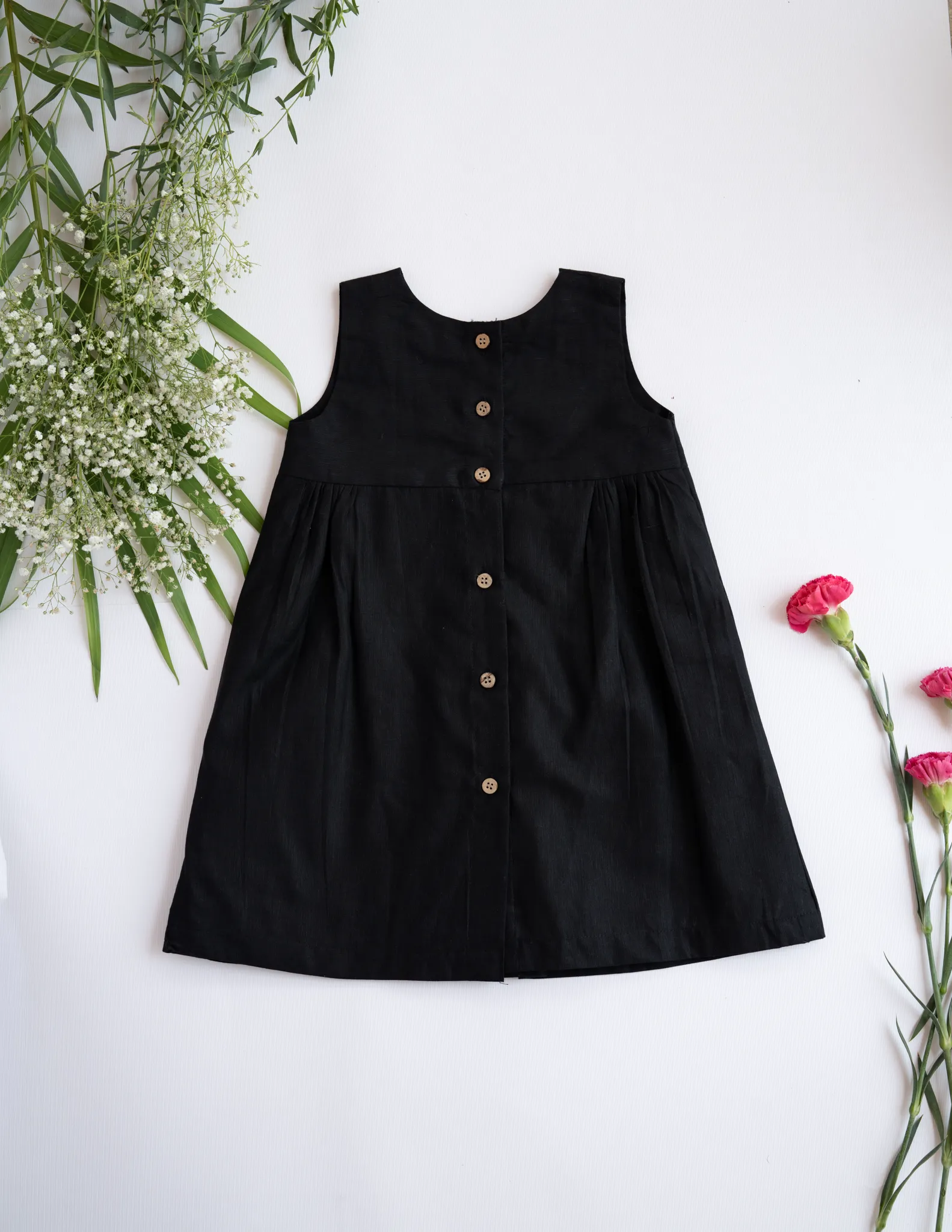 Little Black Dress for Girls | Detachable Collar | Cotton