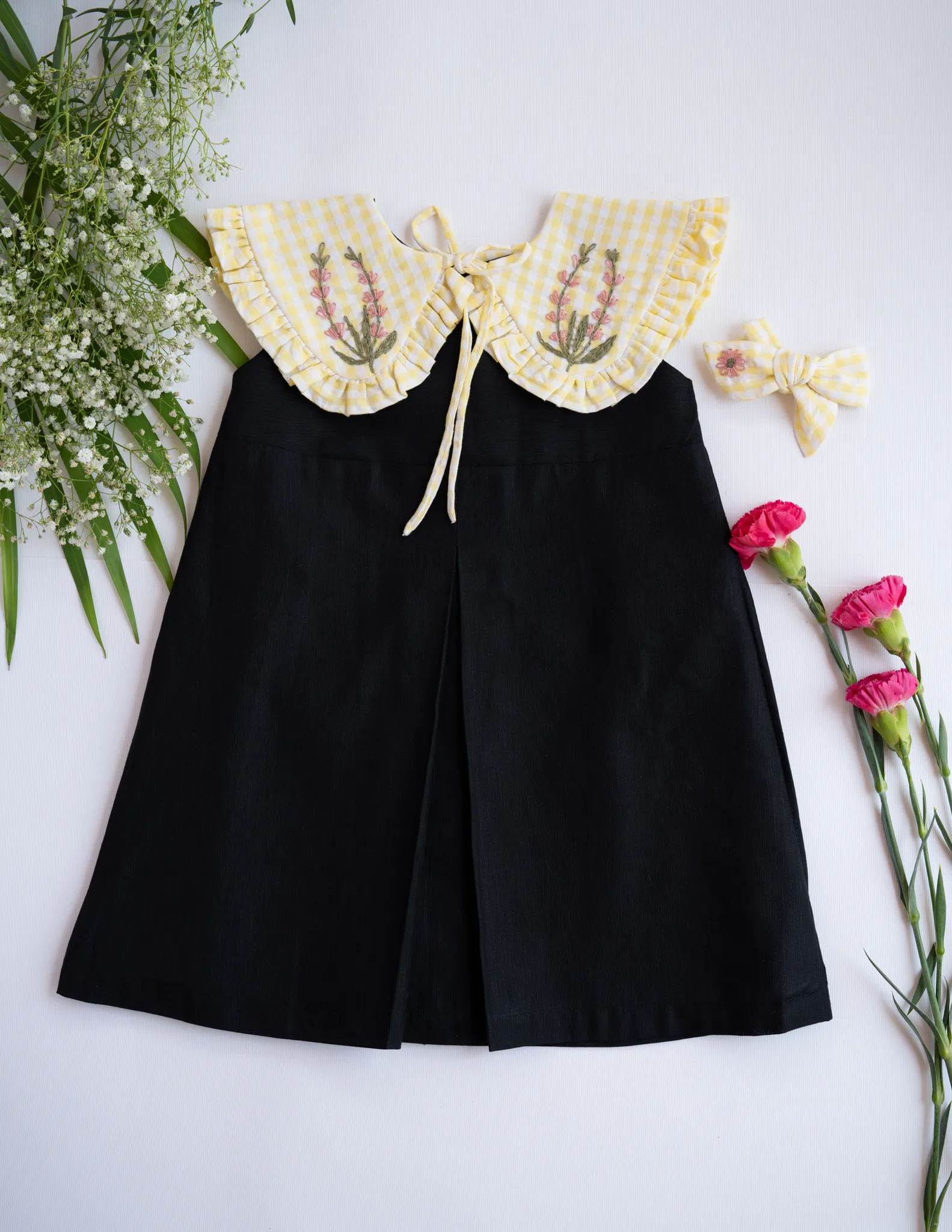 Little Black Dress for Girls | Detachable Collar | Cotton