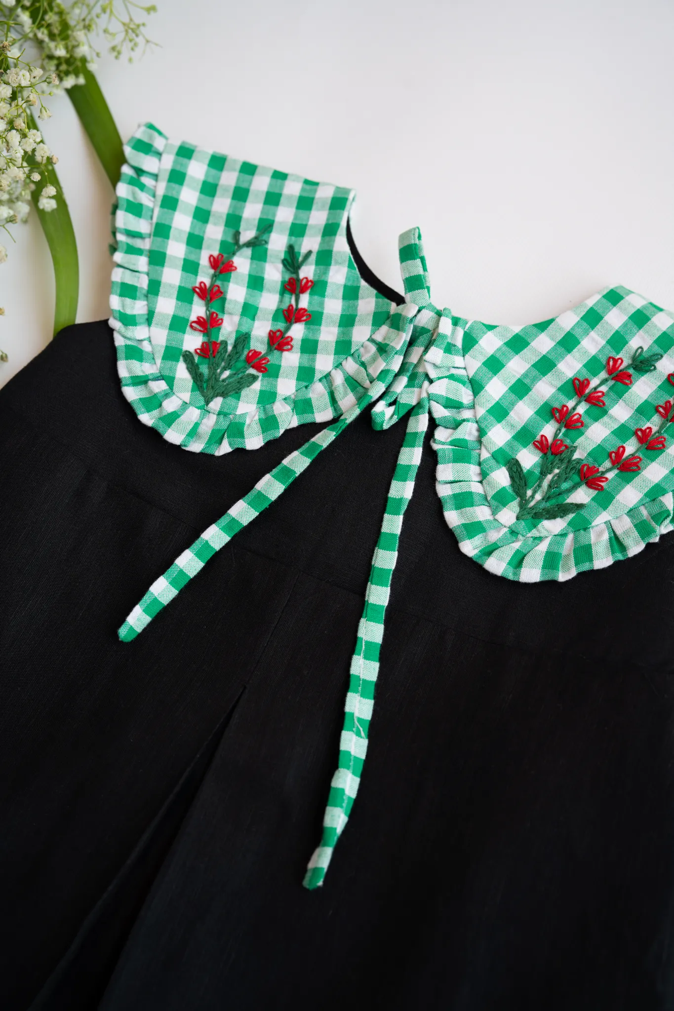 Little Black Dress for Girls | Detachable Collar | Cotton