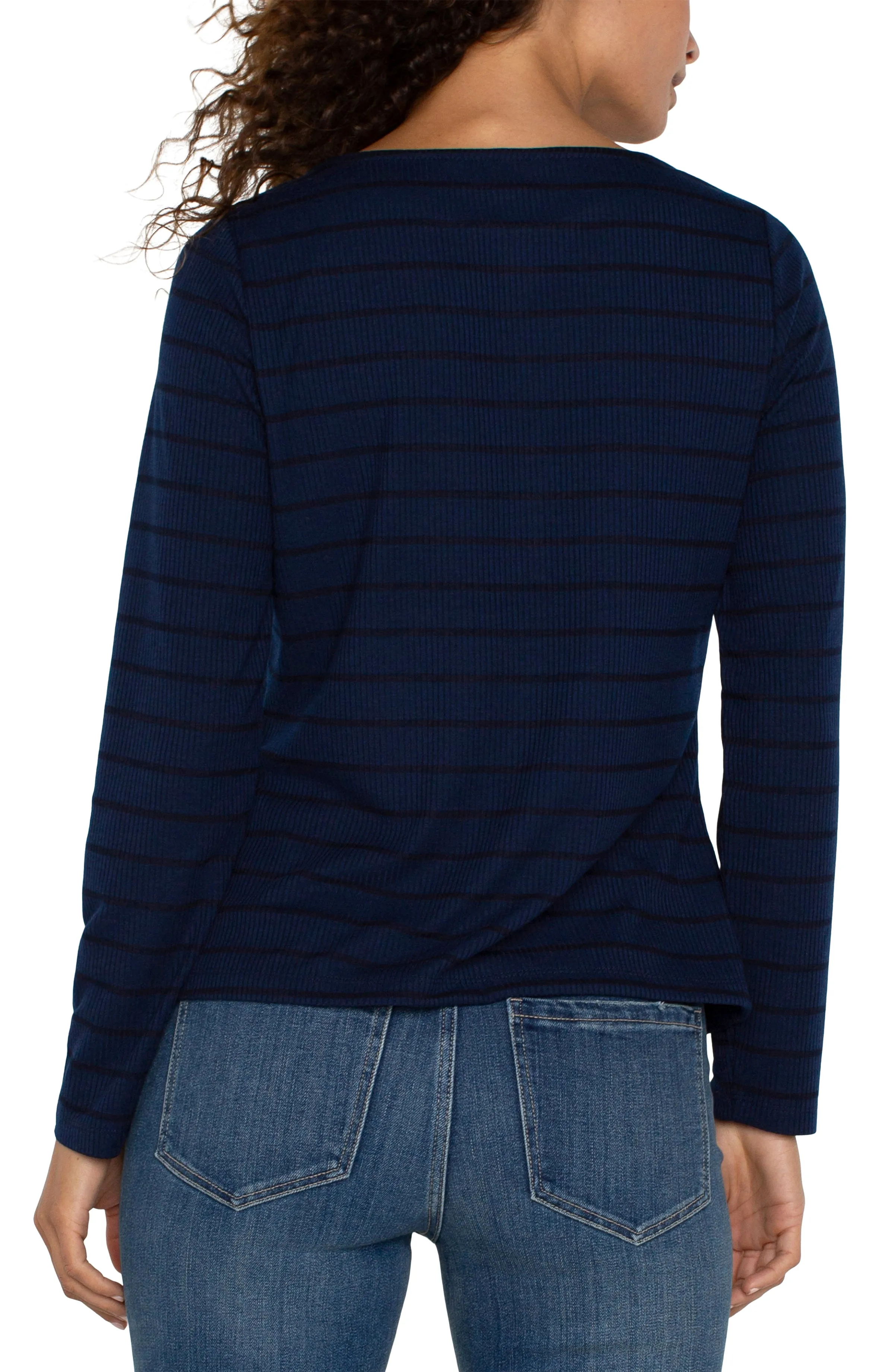 LONG SLEEVE MITER KNIT TOP