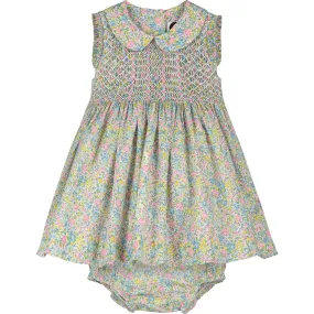 Made With Liberty Fabric:  Baby Dress - Olive