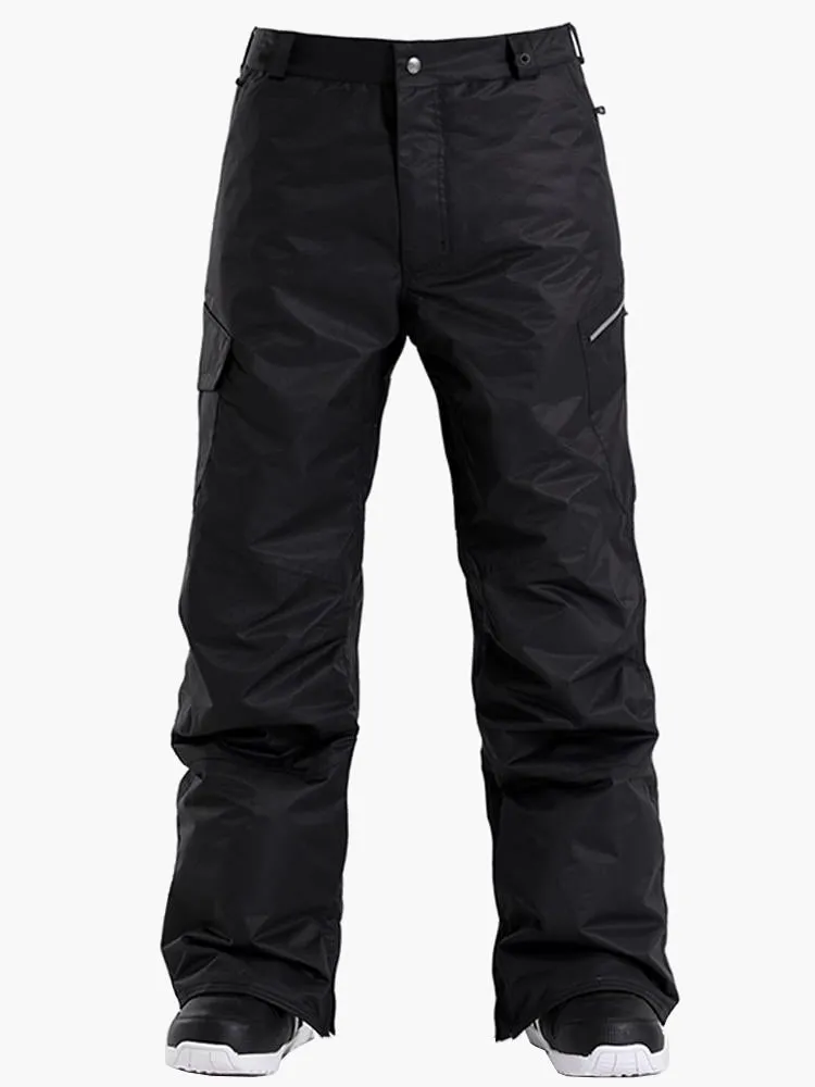 Men's High Windproof Waterproof Black Ski Snowboarding Pants
