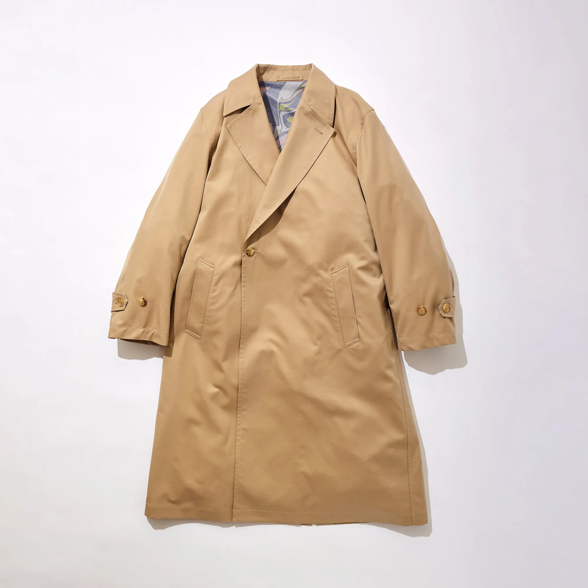 Mesh Lined Cotton Gabardine Coat