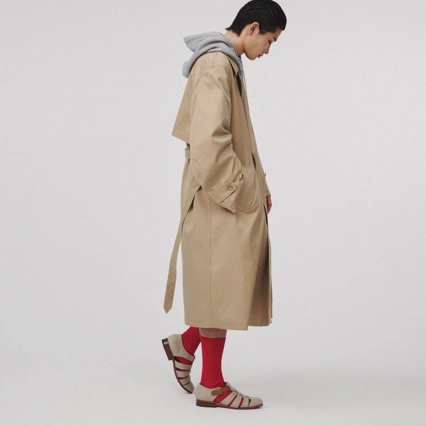 Mesh Lined Cotton Gabardine Coat