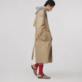 Mesh Lined Cotton Gabardine Coat
