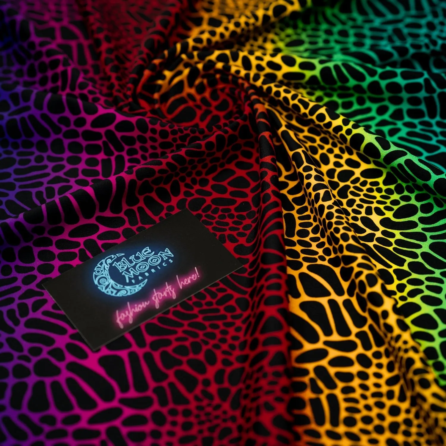 Multicolor Safari Spots Printed Spandex Fabric | Blue Moon Fabrics
