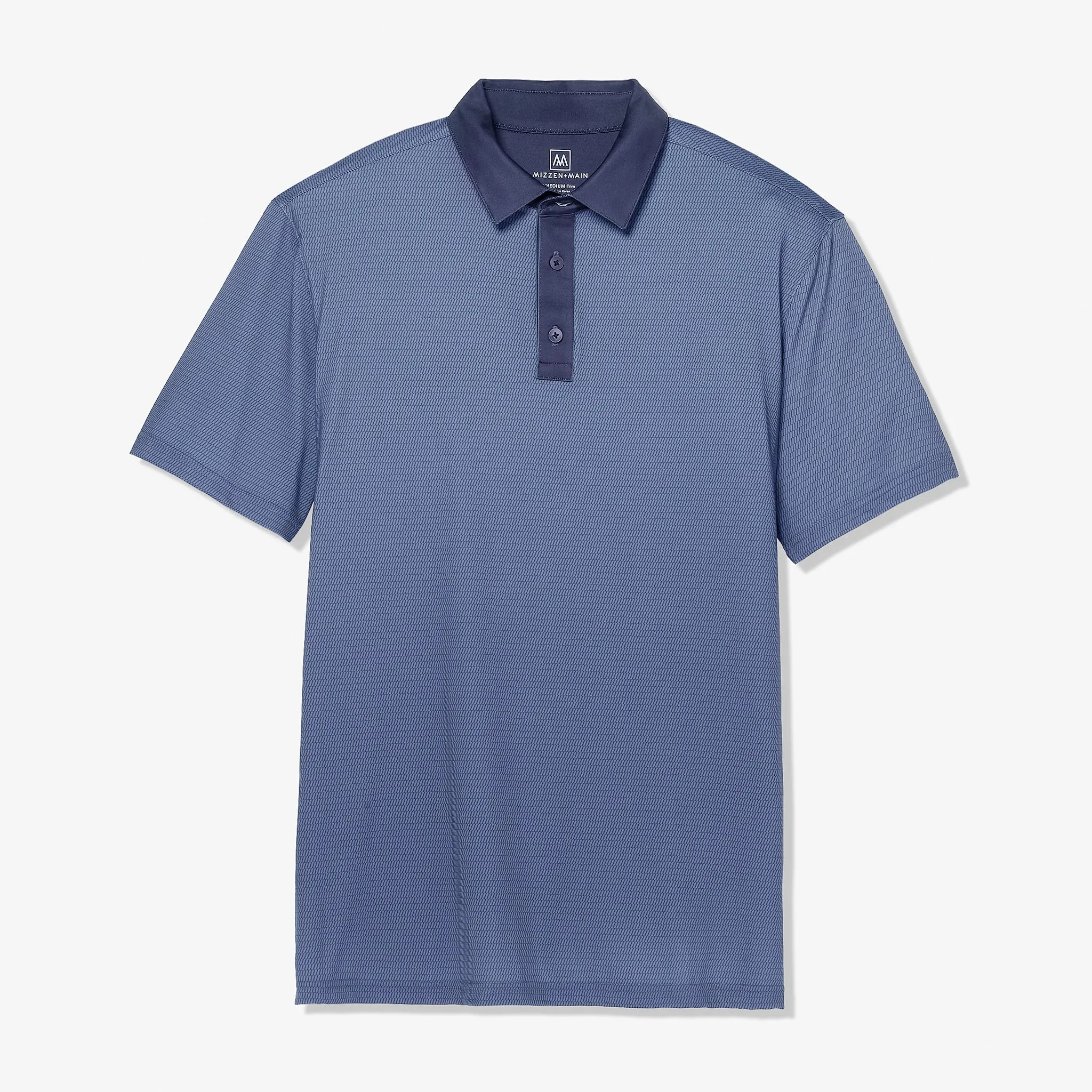 Navy Texture Print with Contrast
