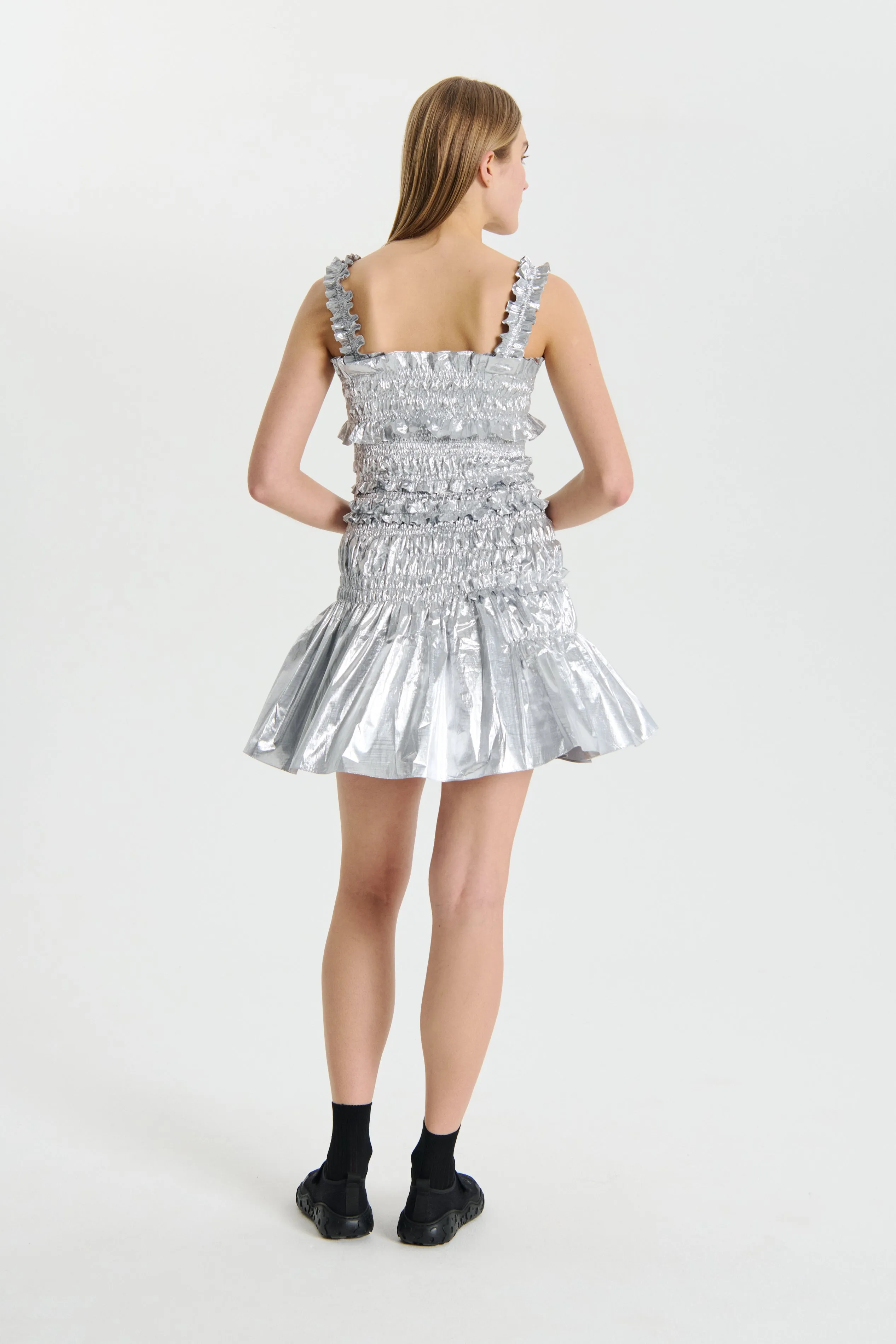 OONA | DRESS COSMOS TAFFETA SILVER