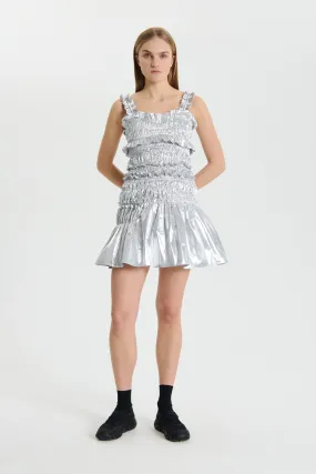 OONA | DRESS COSMOS TAFFETA SILVER