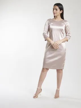 Satin Party Dress - Copper Brown