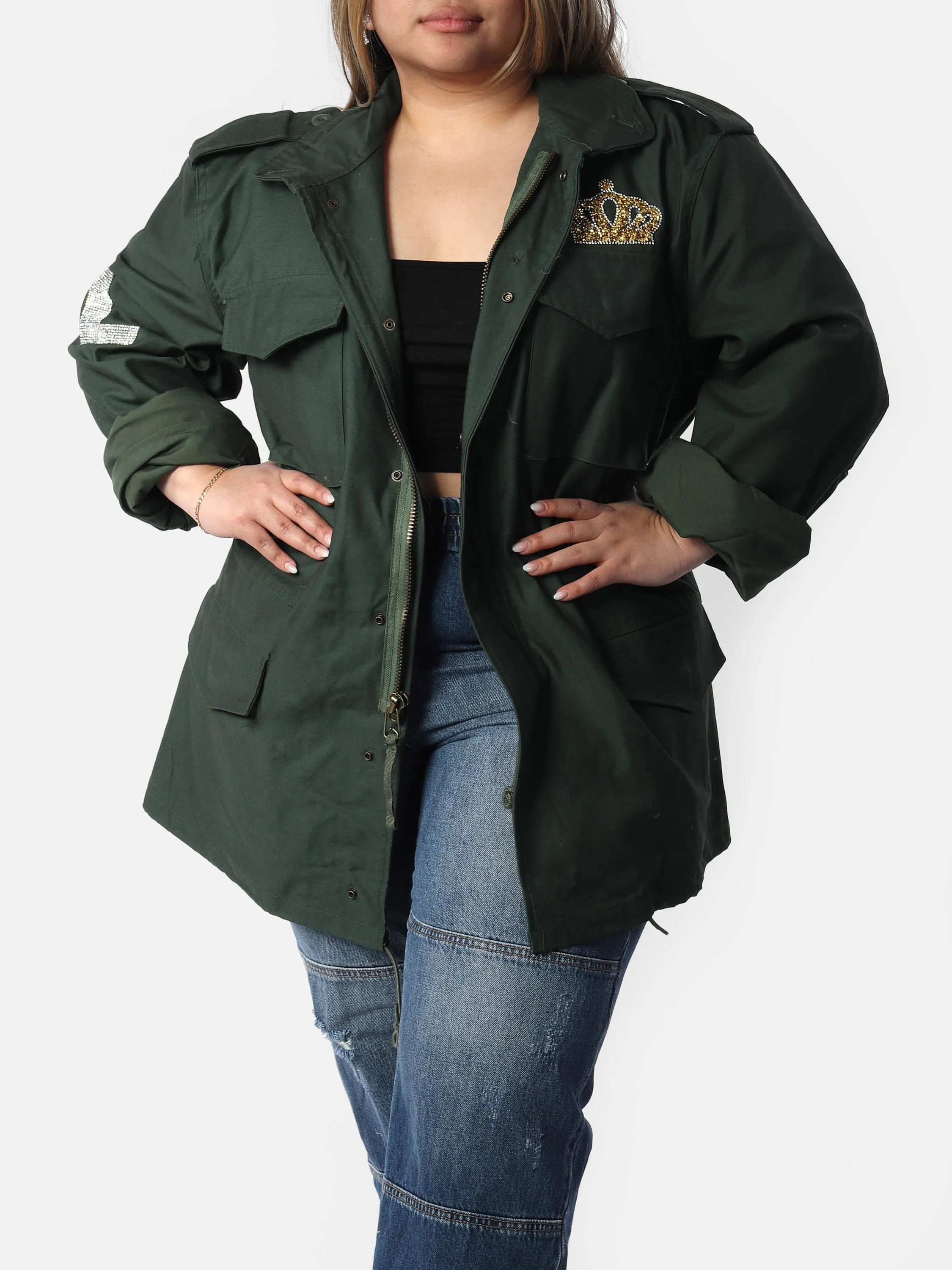 Stacey's Gold Glitter Military Jacket
