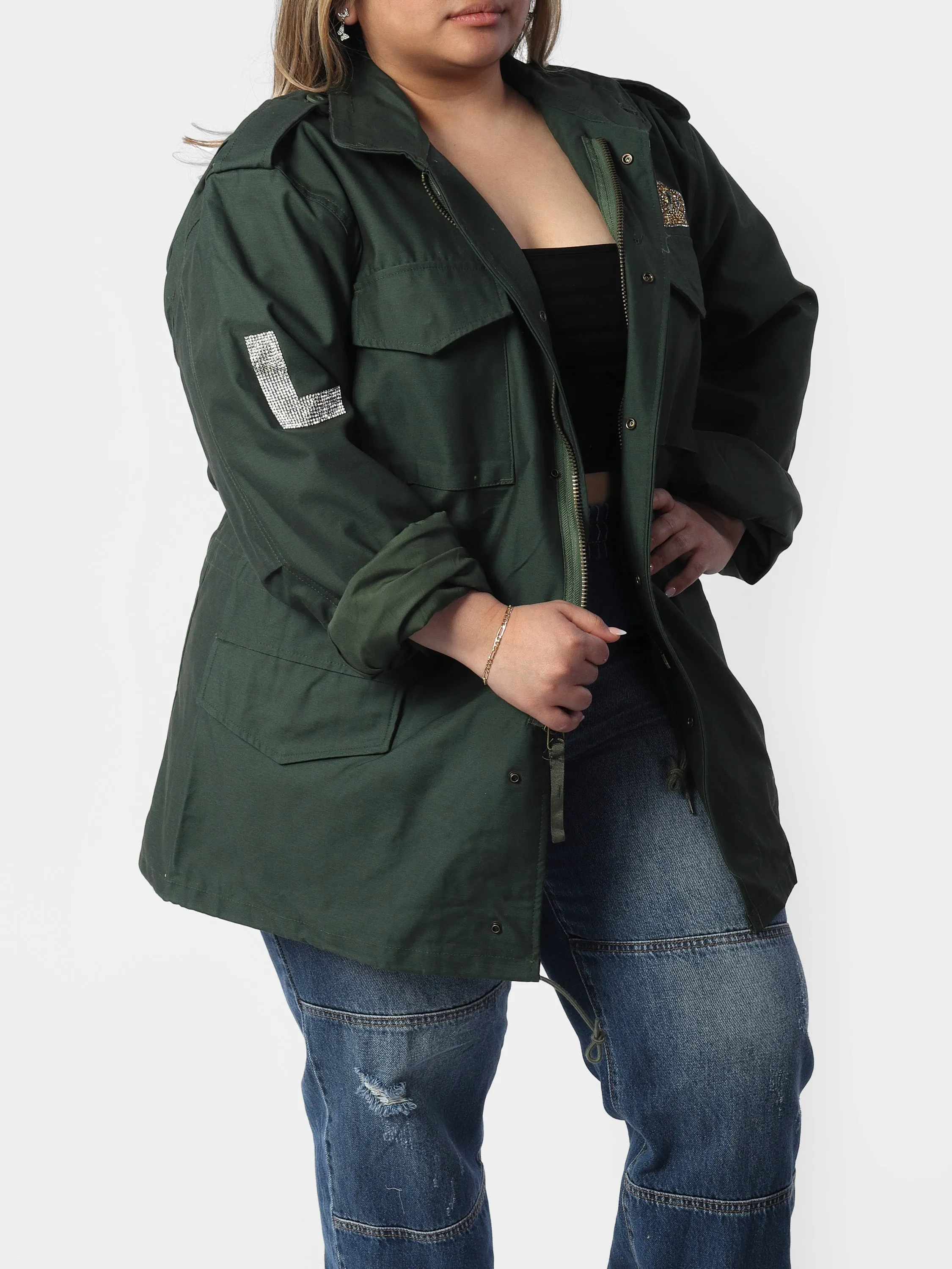 Stacey's Gold Glitter Military Jacket