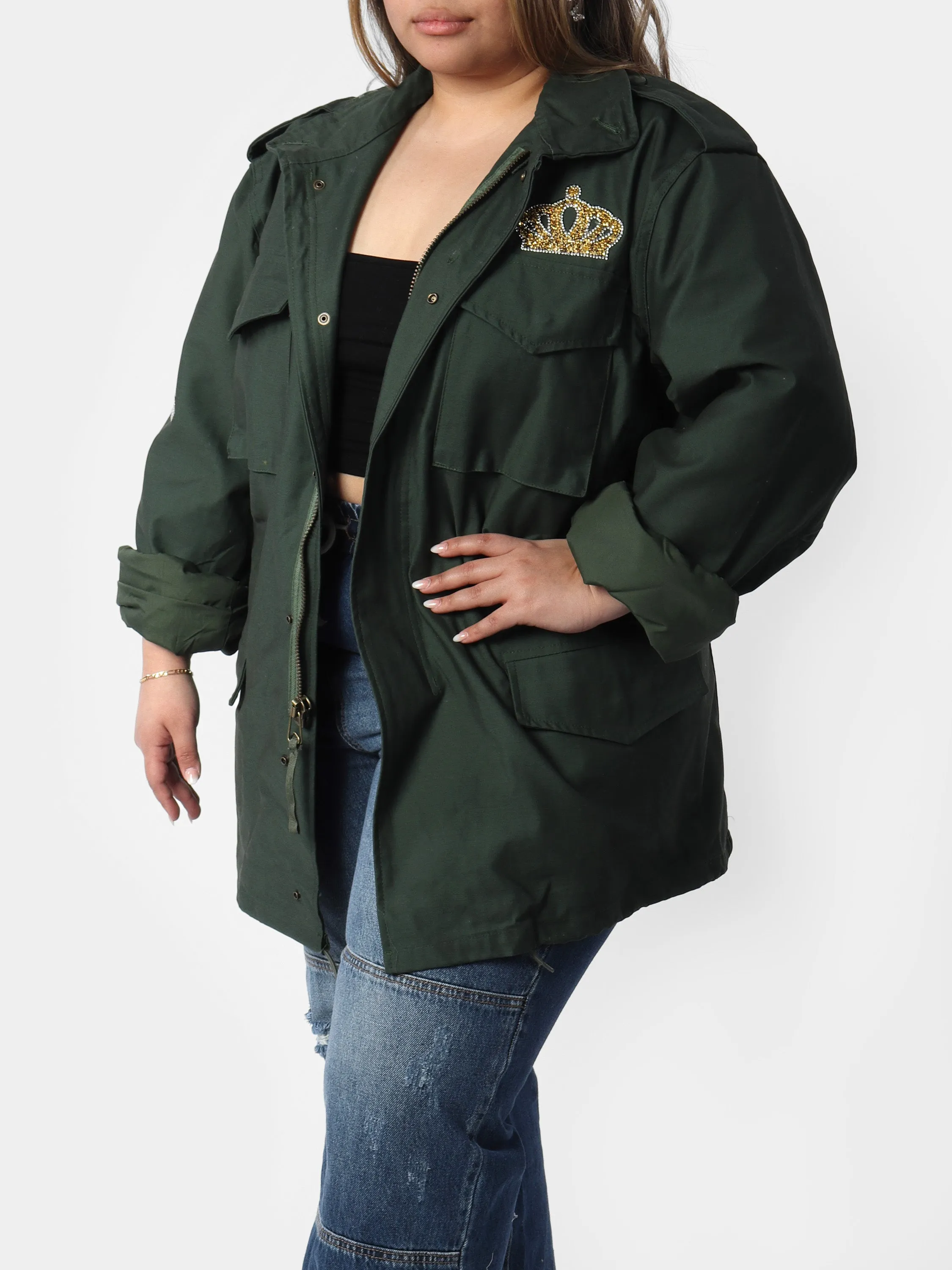 Stacey's Gold Glitter Military Jacket