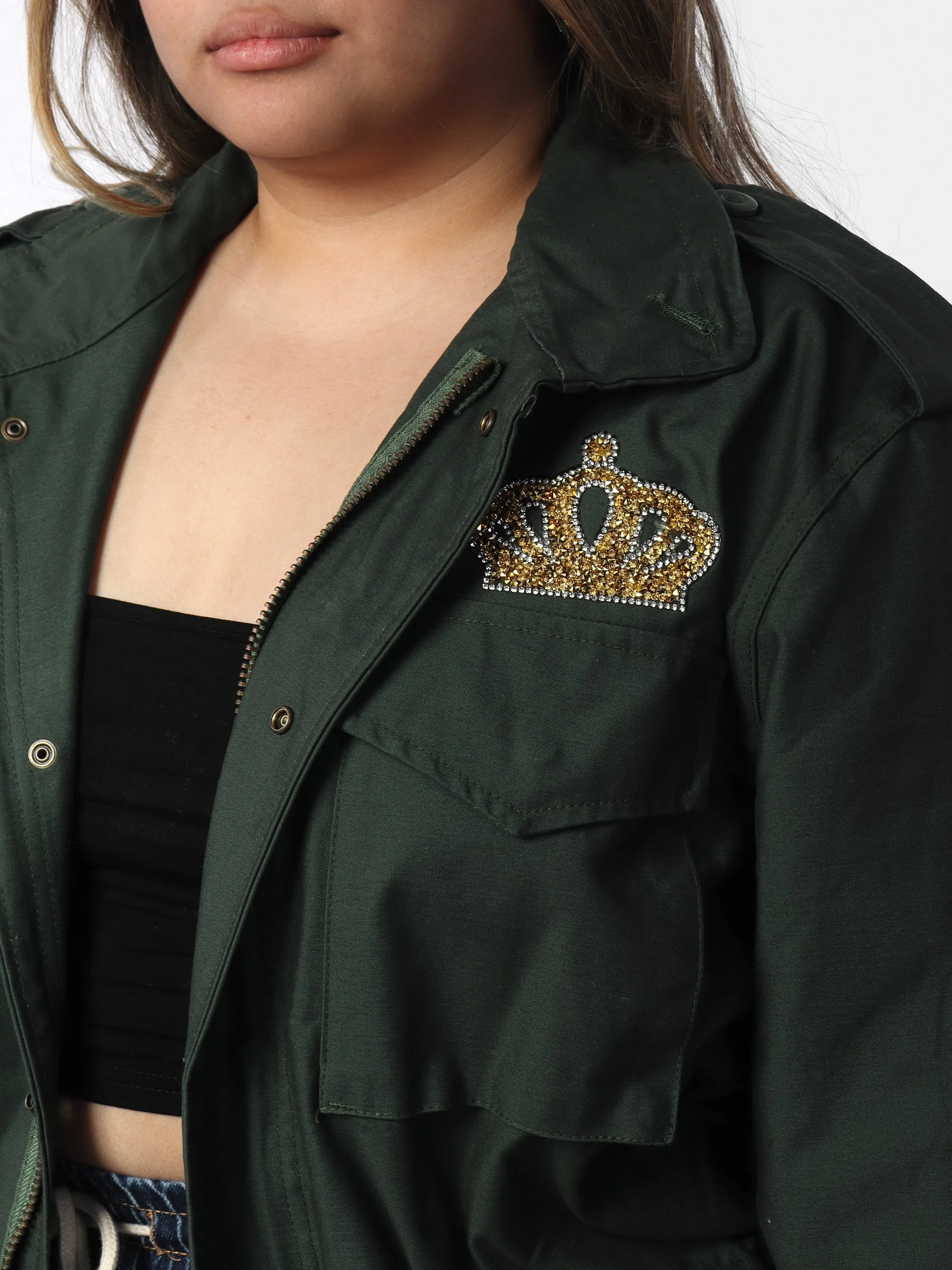 Stacey's Gold Glitter Military Jacket