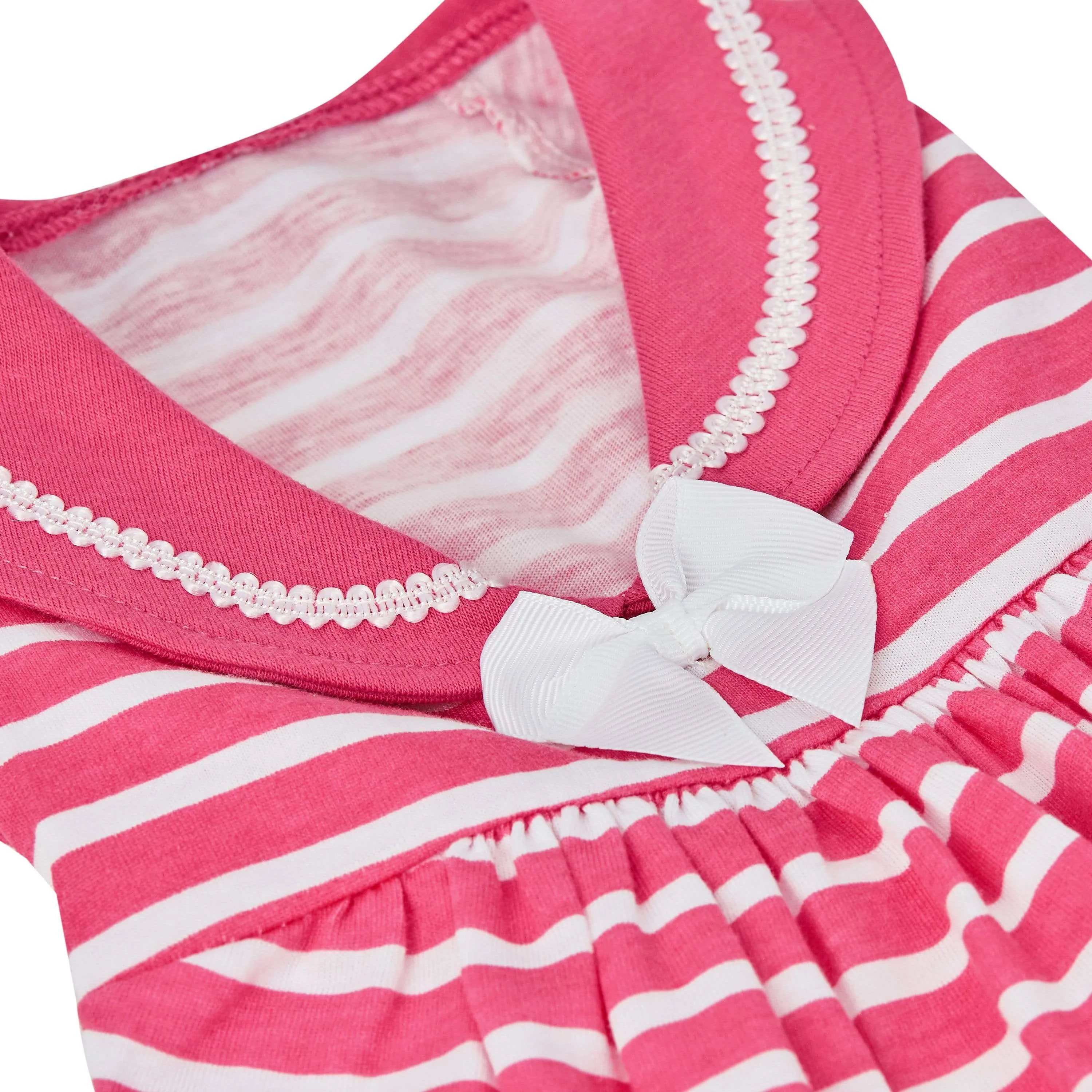 Summer Vacation Beach Dog Dress, Sea Lover Rose Pink Striped Dress
