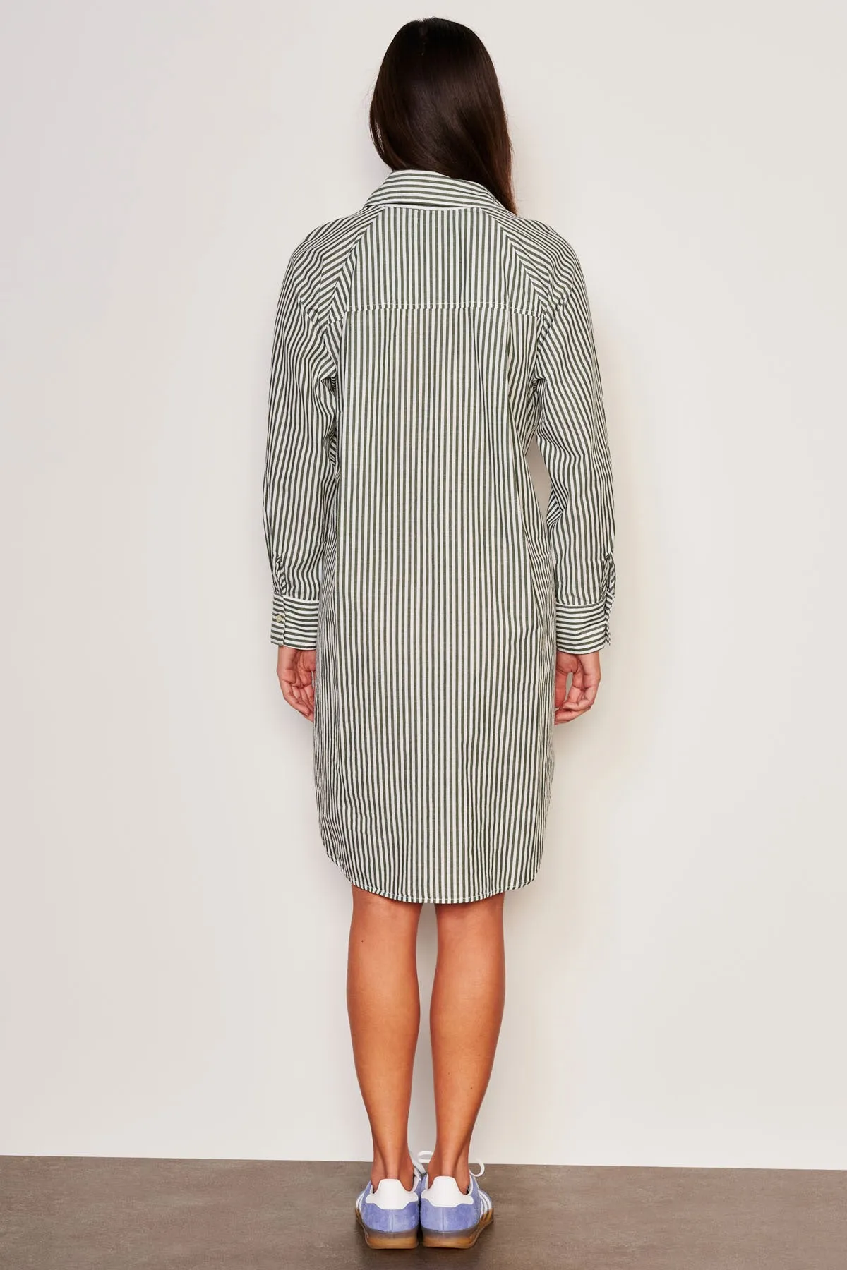 Sundry Shirttail Easy Dress in Fern