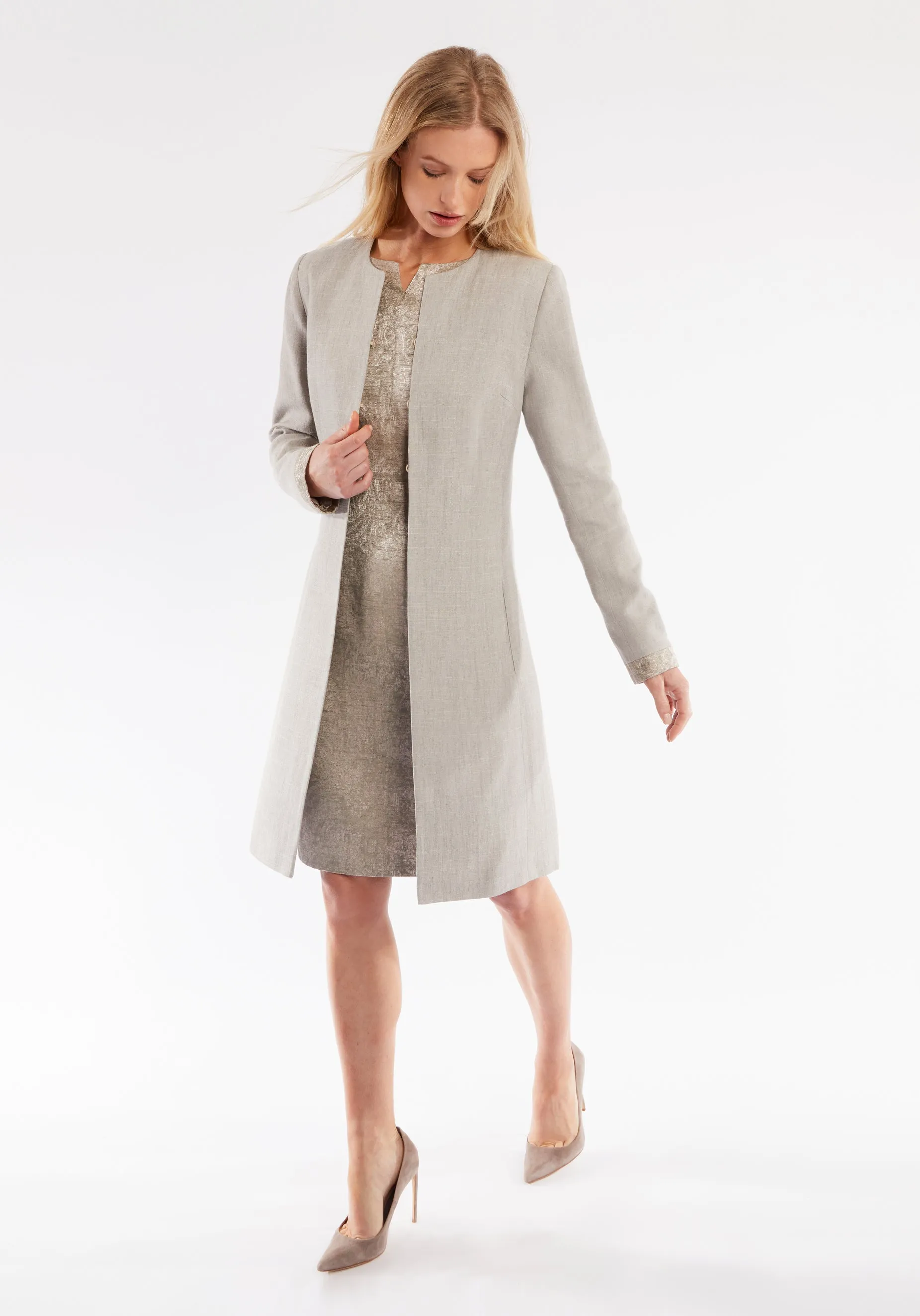 Tallulah Coat | Chinchilla Linen