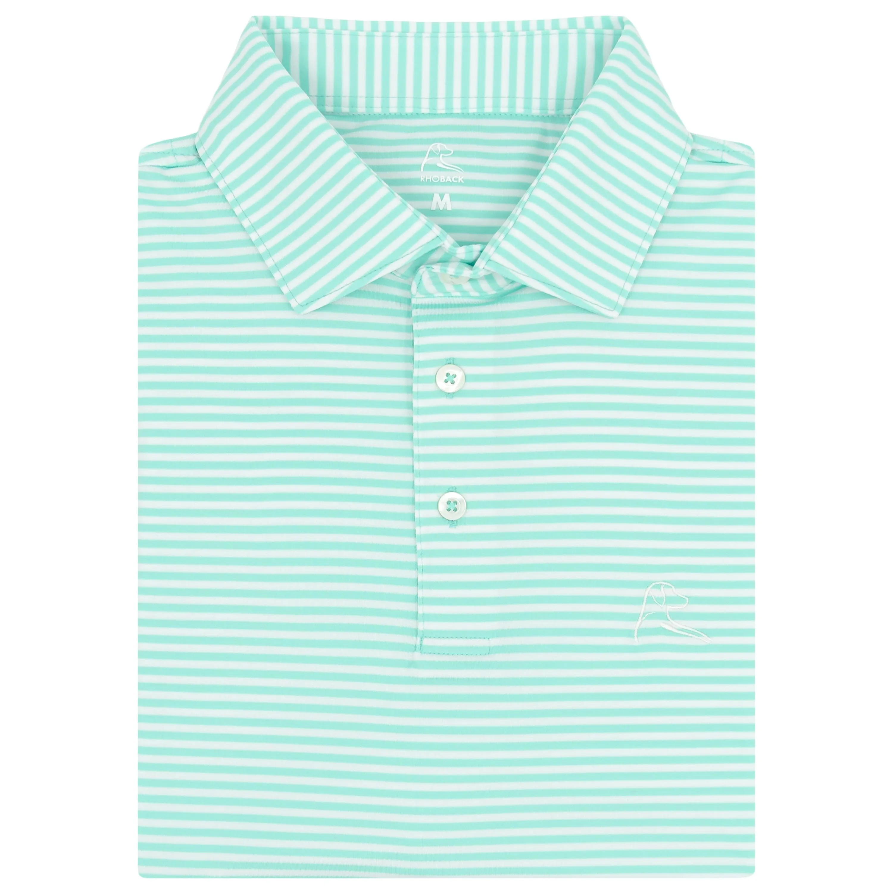The Birdie Stripe | Performance Polo | The Birdie Stripe - Mint Green/White