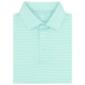 The Birdie Stripe | Performance Polo | The Birdie Stripe - Mint Green/White