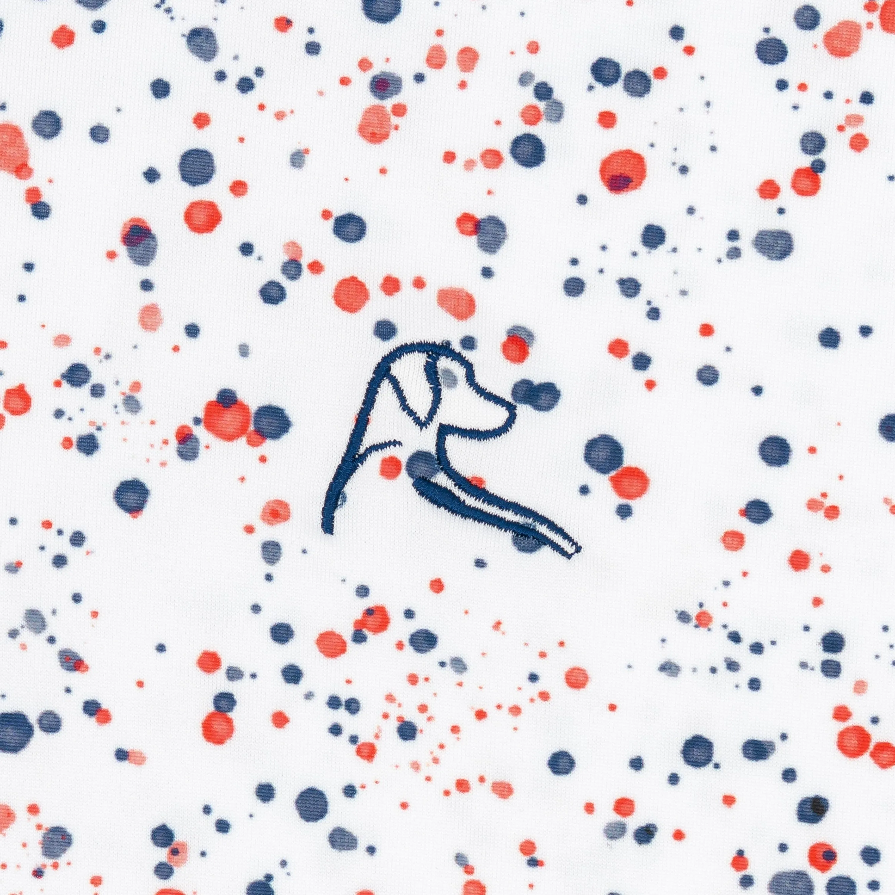 The Bootleg Splatter | Performance Polo | The Bootleg Splatter - White/Classic Red - USA
