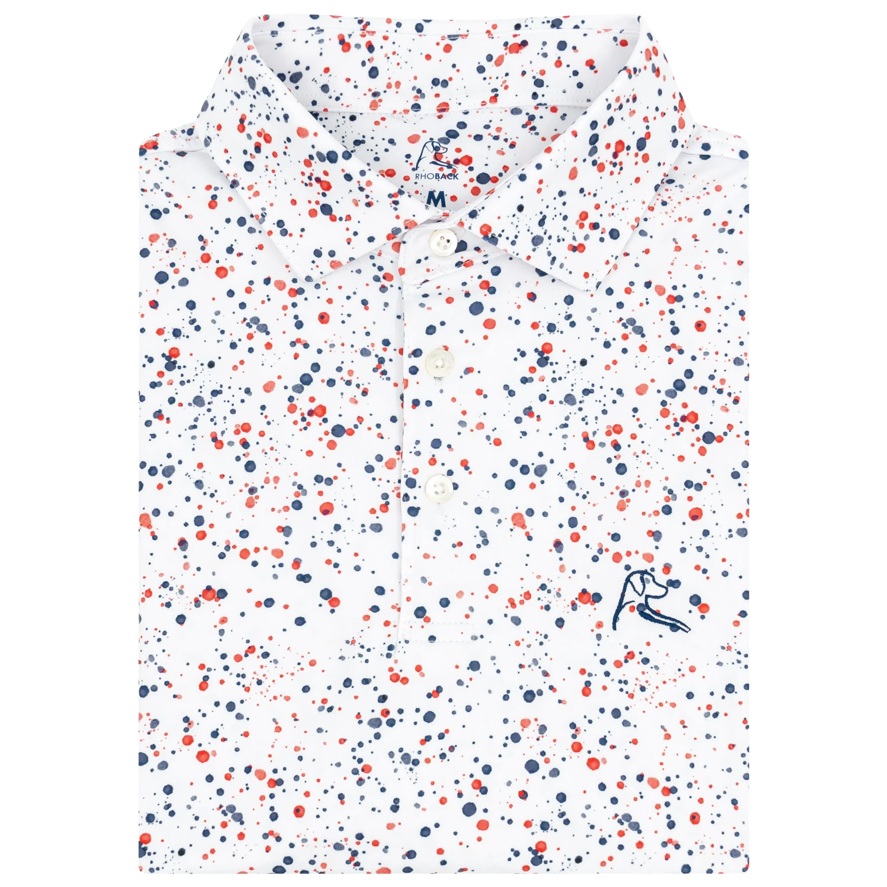 The Bootleg Splatter | Performance Polo | The Bootleg Splatter - White/Classic Red - USA