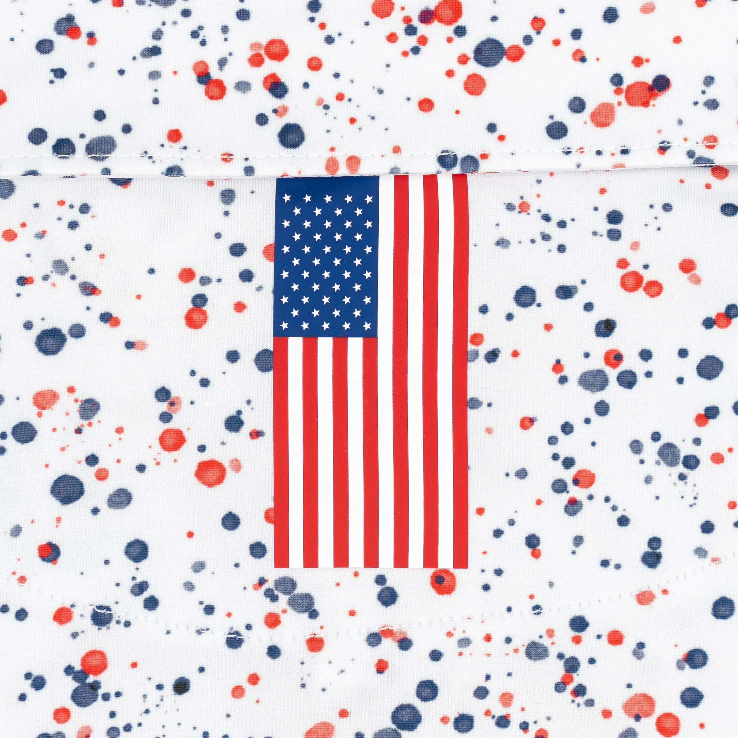 The Bootleg Splatter | Performance Polo | The Bootleg Splatter - White/Classic Red - USA