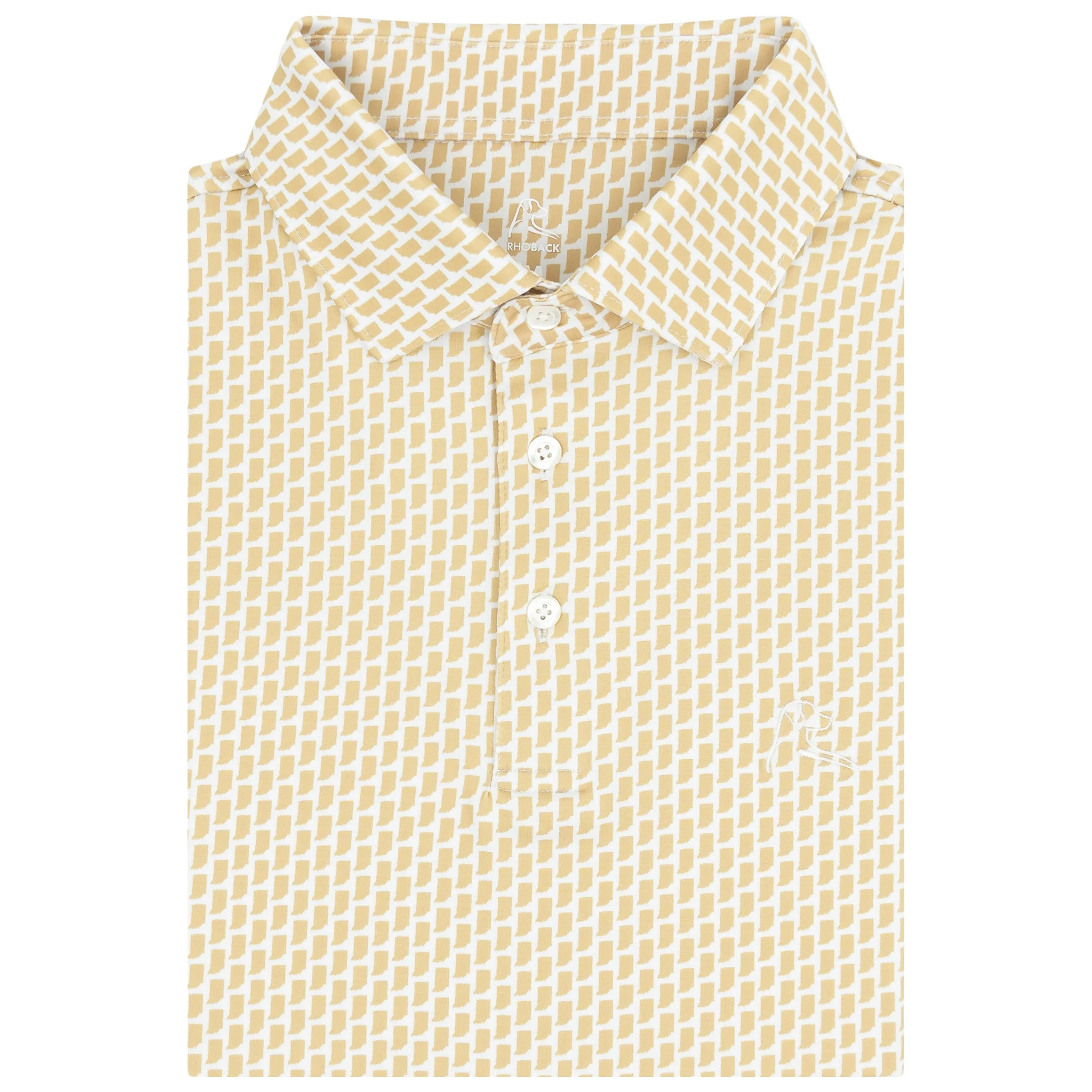 The IND | Performance Polo | The IND - Old Gold/White