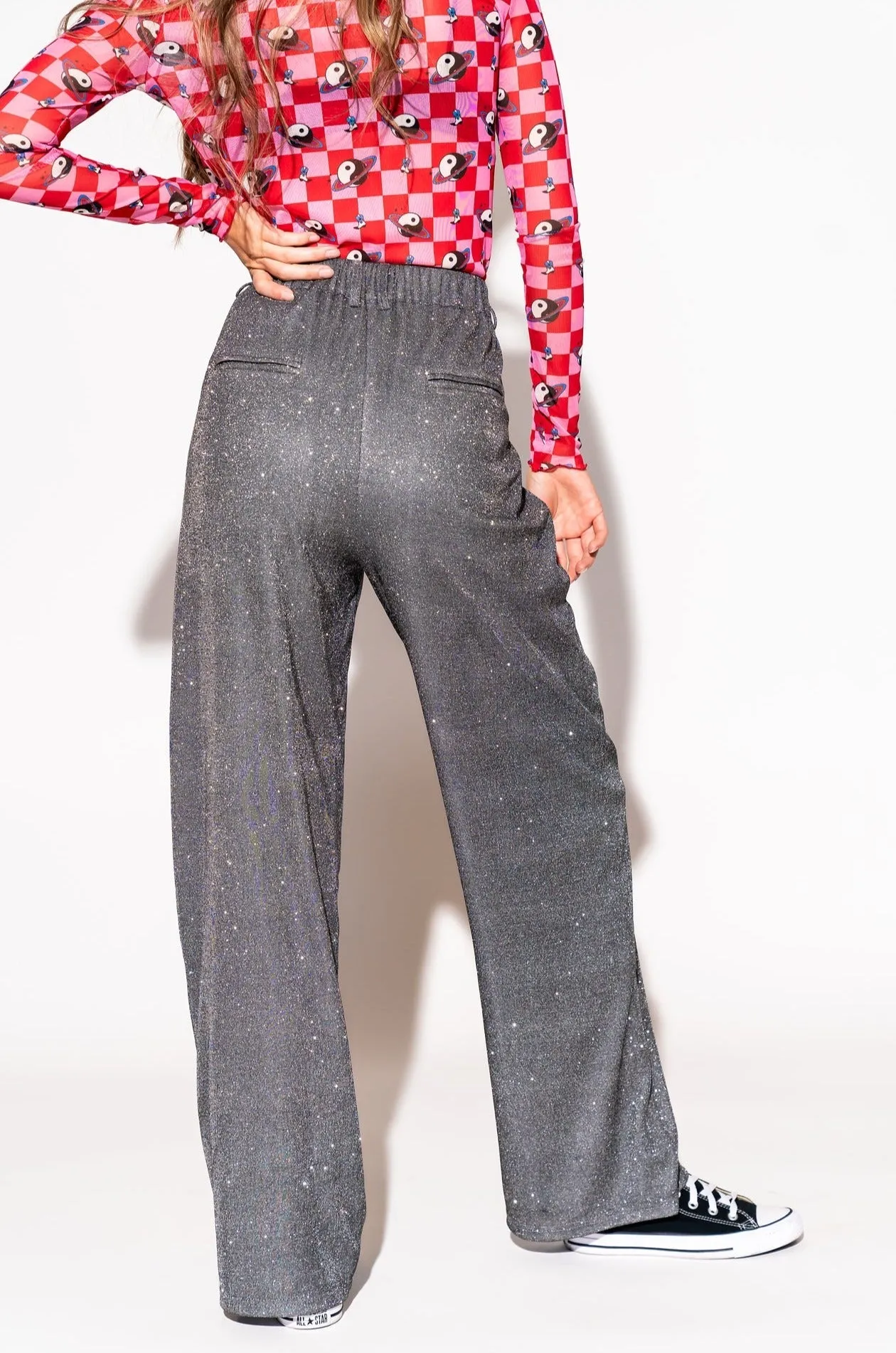 To The Disco Sparkle Wide Leg Trouser