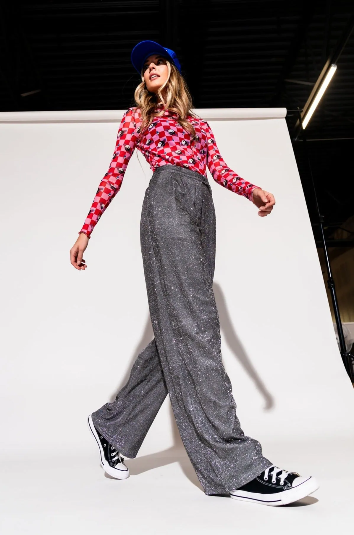 To The Disco Sparkle Wide Leg Trouser