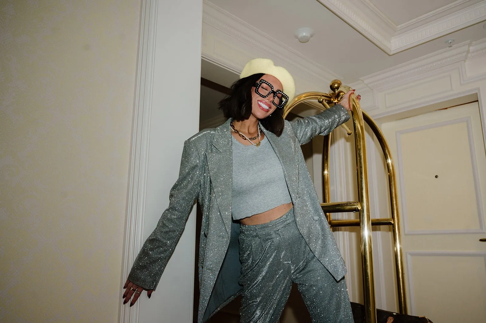 To The Disco Sparkle Wide Leg Trouser