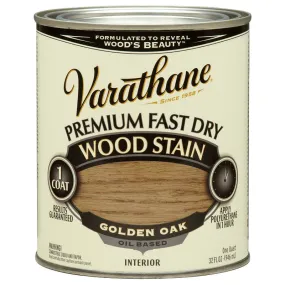 Varathane 262003 Premium Oil-Based Fast Dry Wood Stain, Golden Oak, 1 Qt