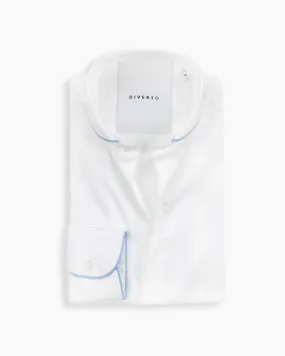 White & Sky Easy-Care Piping Shirt